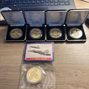 Commemorative Coin Set with F-15 Hornet Fighter Coin